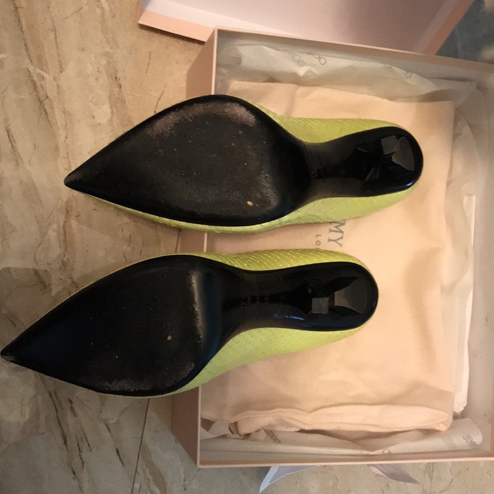 Jimmy Choo Elaphe Size 39 1/2 Color Lemon - image 2